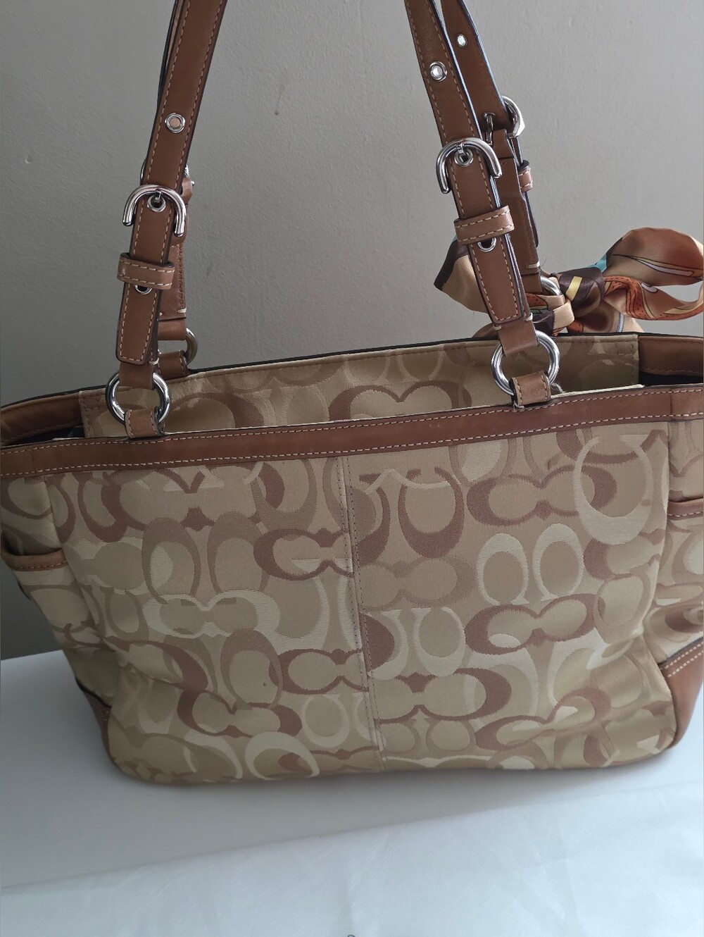 Coach Gallery Pleated Tote With Leather trim (2009) - Picture 2 of 15